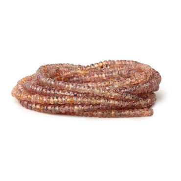 2.5-3.5mm Burnt Orange Songea Sapphire Faceted Rondelles 16 inch 209 Beads (ONLINE ORDER ONLY)