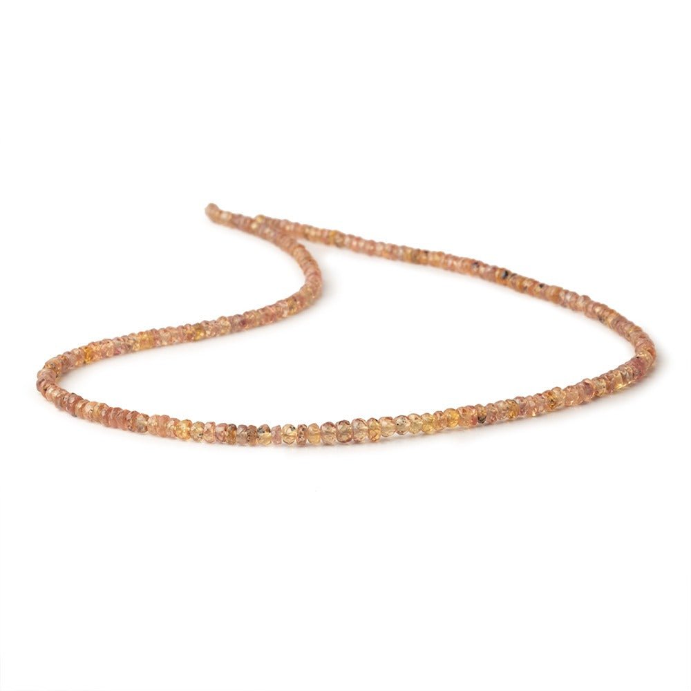 2.5-3.5mm Burnt Orange Songea Sapphire Faceted Rondelles 16 inch 209 Beads (ONLINE ORDER ONLY)