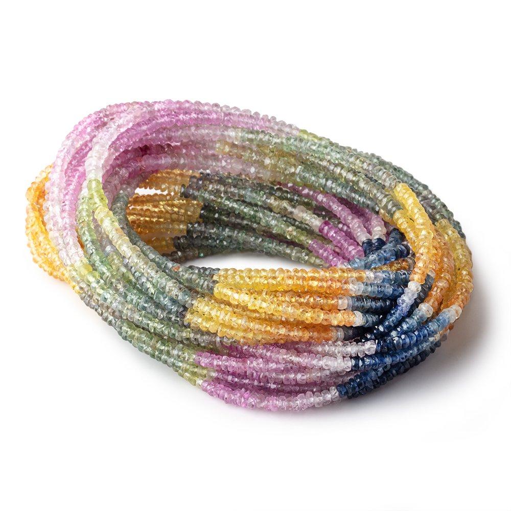 2.5-3.5mm Multi Color Sapphire Faceted Rondelle Beads 15 inch 268 pieces (ONLINE ORDER ONLY)