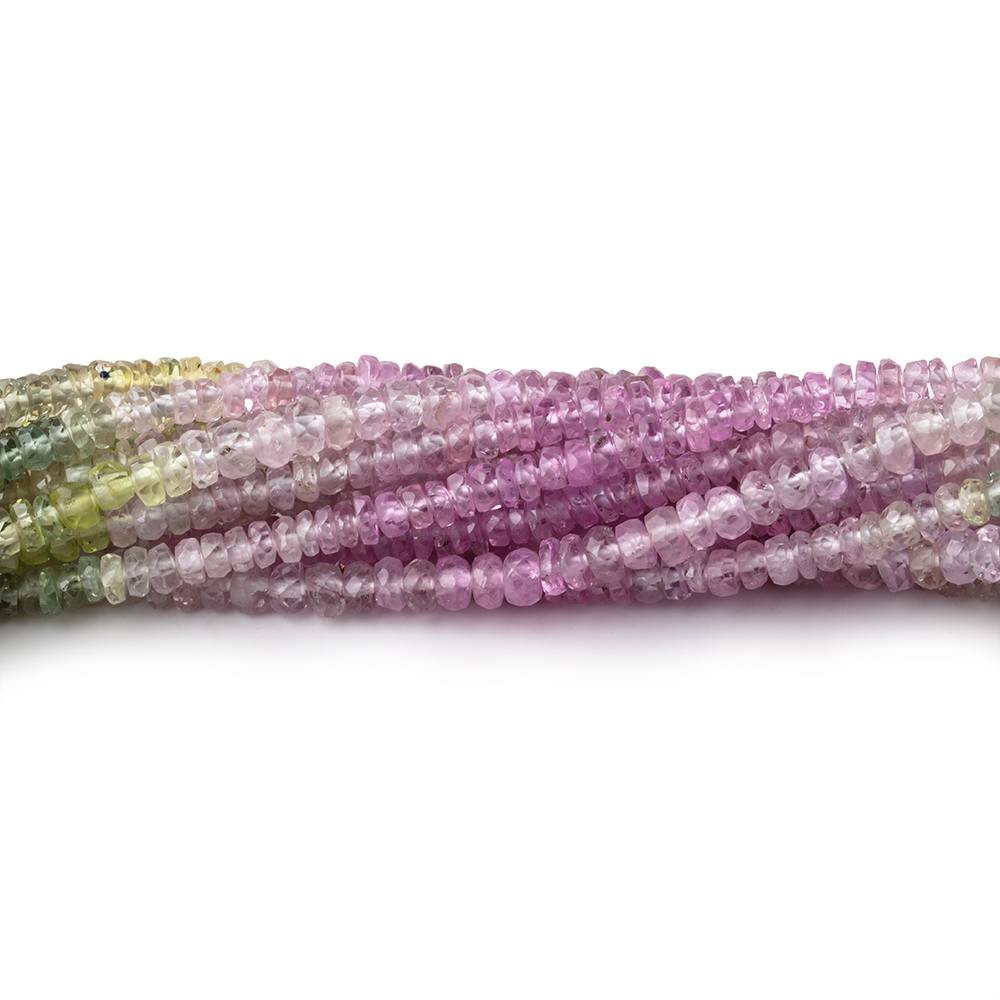 2.5-3.5mm Multi Color Sapphire Faceted Rondelle Beads 15 inch 268 pieces (ONLINE ORDER ONLY)