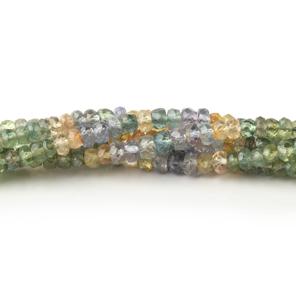 2.5-3.5mm Multi Color Sapphire Faceted Rondelles 16 inch 209 Beads (ONLINE ORDER ONLY)