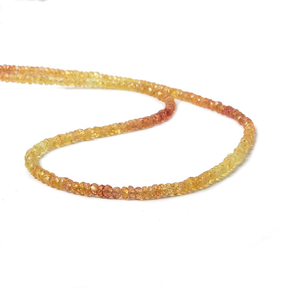 2.5-3.5mm Orange & Yellow Songea Sapphire rondelles 16 inch 225 beads AA (ONLINE ORDER ONLY)