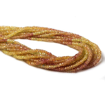 2.5-3.5mm Orange & Yellow Songea Sapphire rondelles 16 inch 225 beads AA (ONLINE ORDER ONLY)
