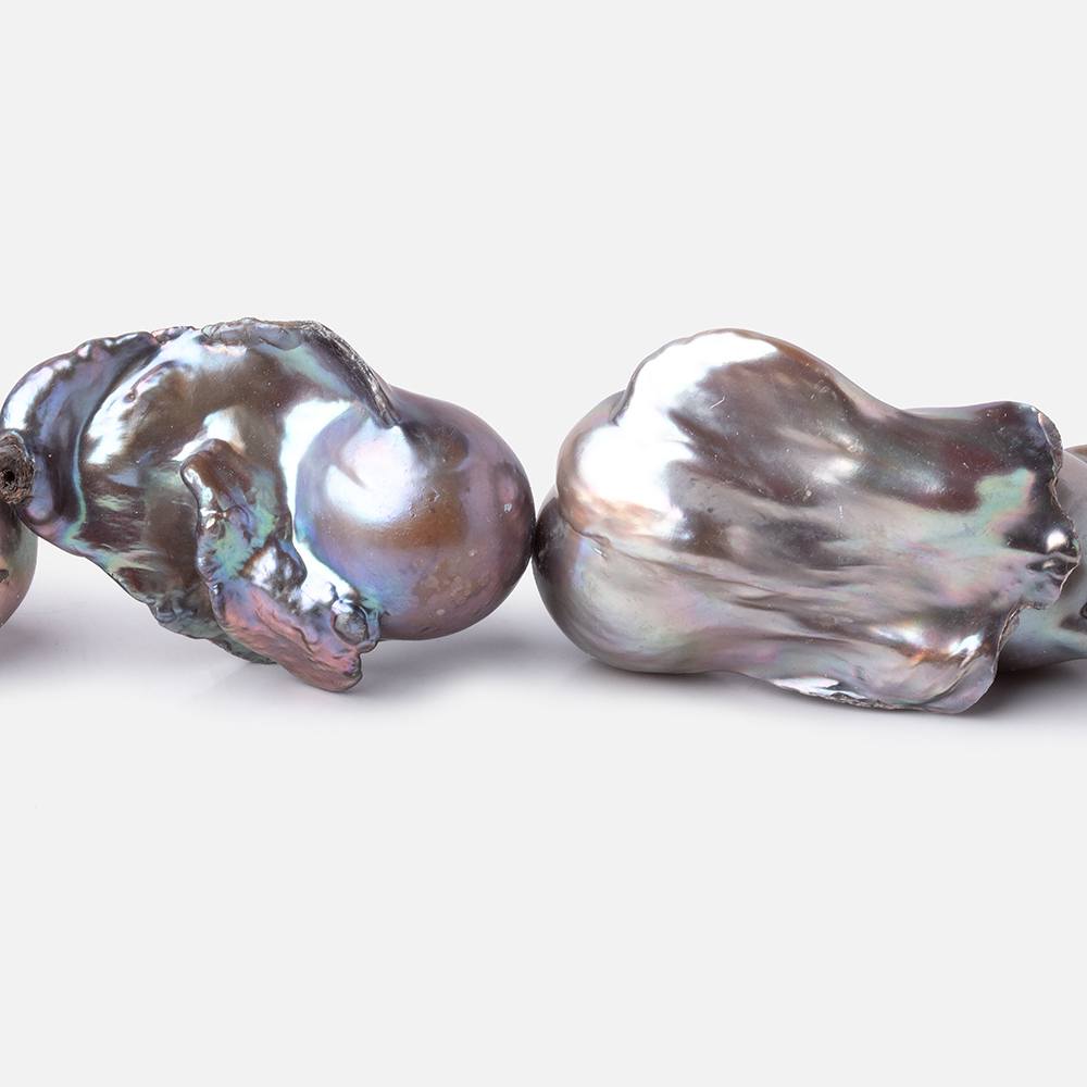 25-35mm Silver Ultra Baroque Freshwater Pearls 17 inch 14 Beads AA (ONLINE ORDER ONLY)