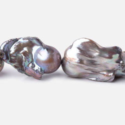 25-35mm Silver Ultra Baroque Freshwater Pearls 17 inch 14 Beads AA (ONLINE ORDER ONLY)