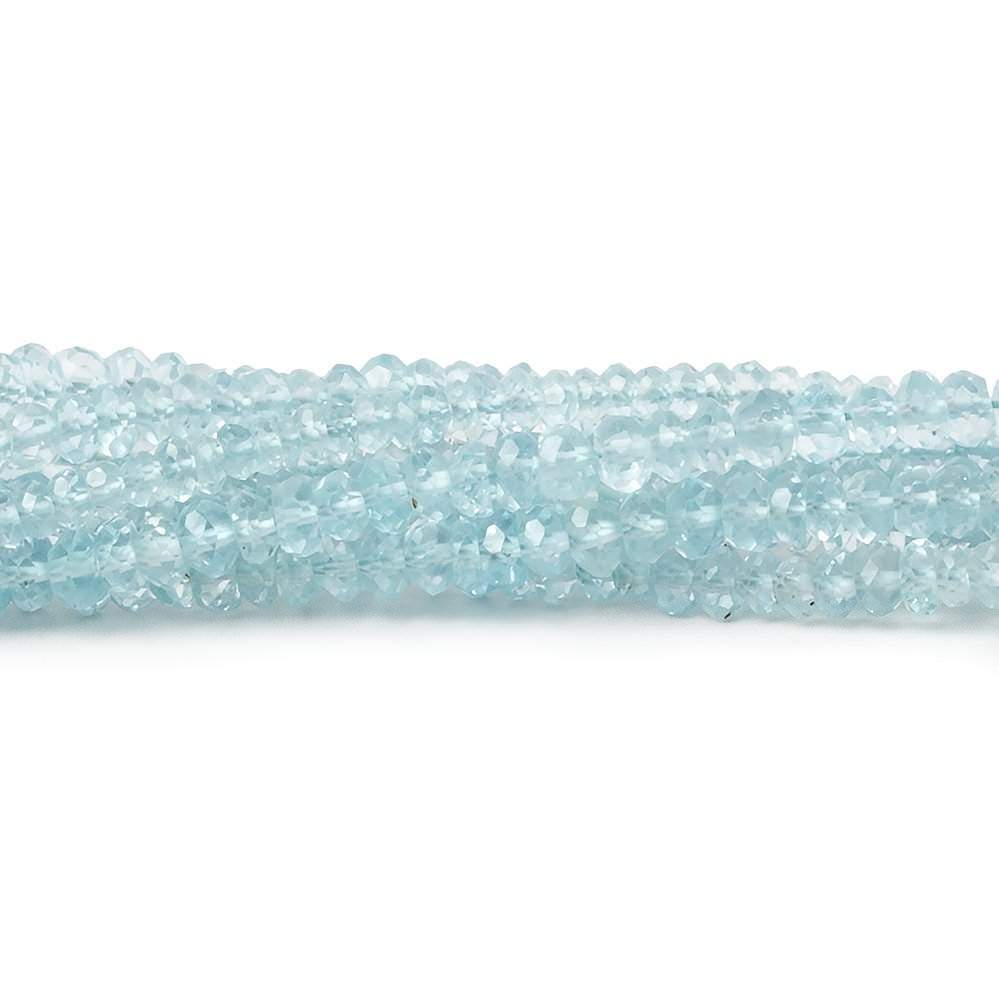 3.5-4mm Sky Blue Topaz Beads Faceted Rondelle Beads 14.5 inch 164 pieces AAA (ONLINE ORDER ONLY)