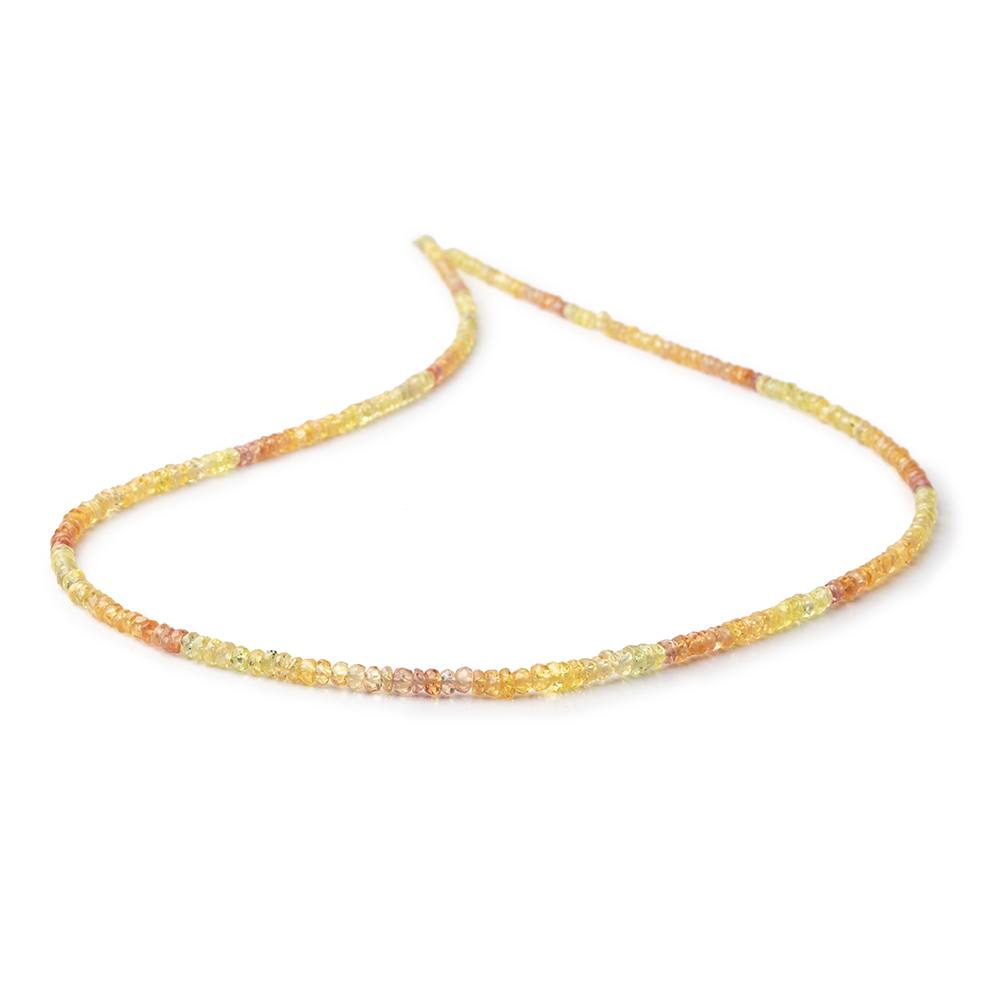 2.5-3.5mm Yellow & Orange Sapphire Faceted Rondelles 18 inch 300 Beads AA (ONLINE ORDER ONLY)