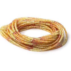 2.5-3.5mm Yellow & Orange Sapphire Faceted Rondelles 18 inch 300 Beads AA (ONLINE ORDER ONLY)