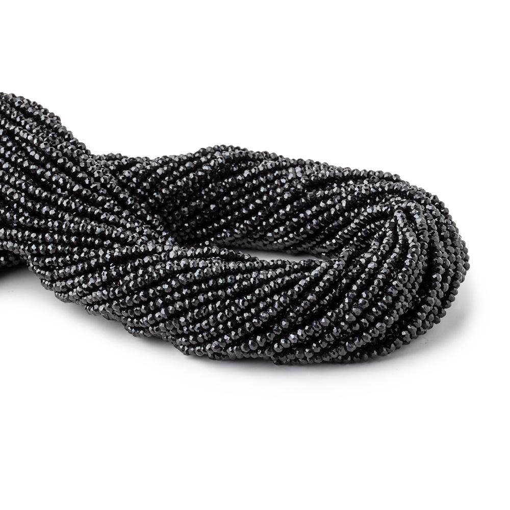 2.5-3mm Black Spinel faceted rondelle beads 13.5 inch 165 beads (ONLINE ORDER ONLY)