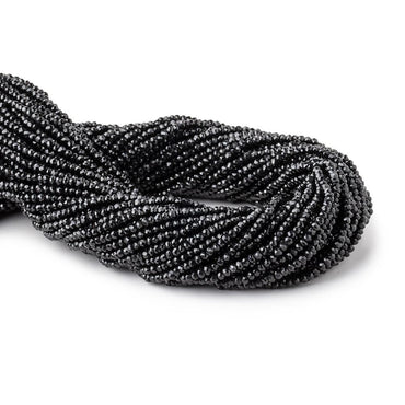 2.5-3mm Black Spinel faceted rondelle beads 13.5 inch 165 beads (ONLINE ORDER ONLY)