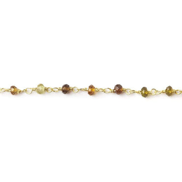 2.5-3mm Green & Brown Tourmaline Vermeil Chain by the foot (ONLINE ORDER ONLY)