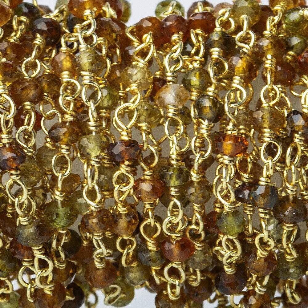 2.5-3mm Green & Brown Tourmaline Vermeil Chain by the foot (ONLINE ORDER ONLY)