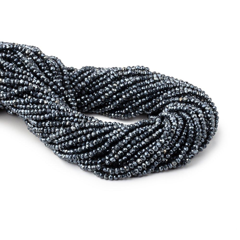 2.5-3mm Metallic Black Spinel Beads Faceted Rondelle 13.25 inch 154 pieces (ONLINE ORDER ONLY)