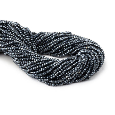 2.5-3mm Metallic Black Spinel Beads Faceted Rondelle 13.25 inch 154 pieces (ONLINE ORDER ONLY)