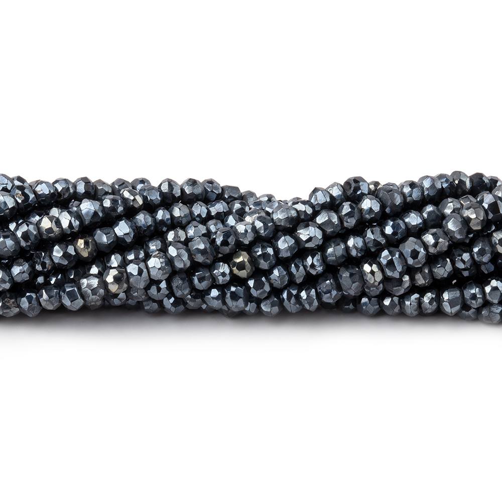 2.5-3mm Metallic Black Spinel Beads Faceted Rondelle 13.25 inch 154 pieces (ONLINE ORDER ONLY)