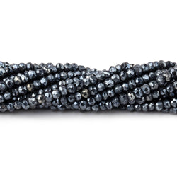 2.5-3mm Metallic Black Spinel Beads Faceted Rondelle 13.25 inch 154 pieces (ONLINE ORDER ONLY)