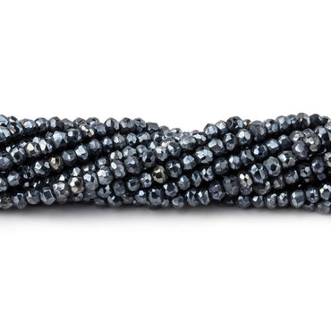 2.5-3mm Metallic Black Spinel Beads Faceted Rondelle 13.25 inch 154 pieces (ONLINE ORDER ONLY)