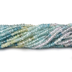 2.5-3mm Multi Beryl & Aquamarine Micro Faceted Rondelles 13 inch 228 beads (ONLINE ORDER ONLY)