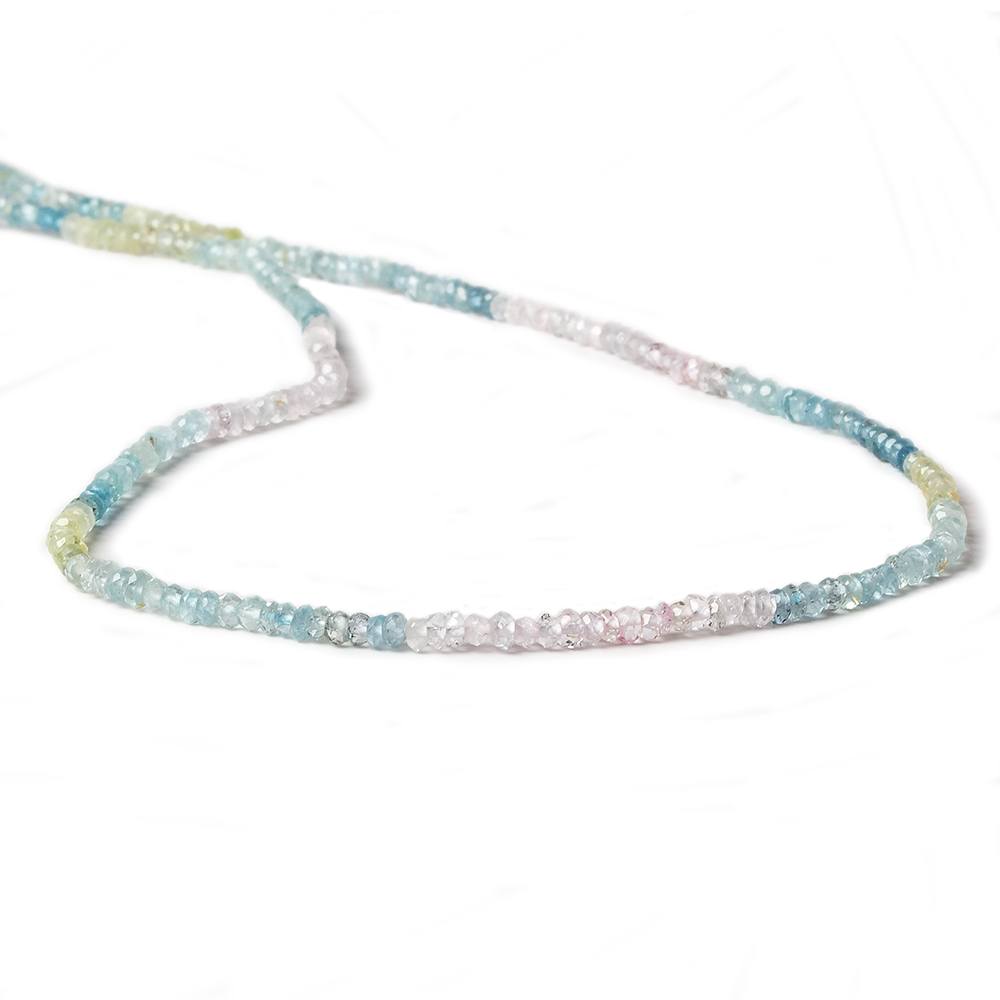 2.5-3mm Multi Beryl & Aquamarine Micro Faceted Rondelles 13 inch 228 beads (ONLINE ORDER ONLY)