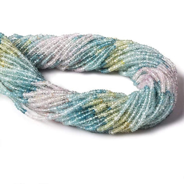 2.5-3mm Multi Beryl & Aquamarine Micro Faceted Rondelles 13 inch 228 beads (ONLINE ORDER ONLY)