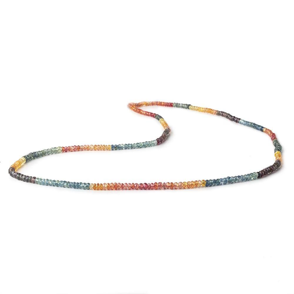 2.5-3mm Multi Color Sapphire Faceted Rondelle 20 inch 300 pieces (ONLINE ORDER ONLY)