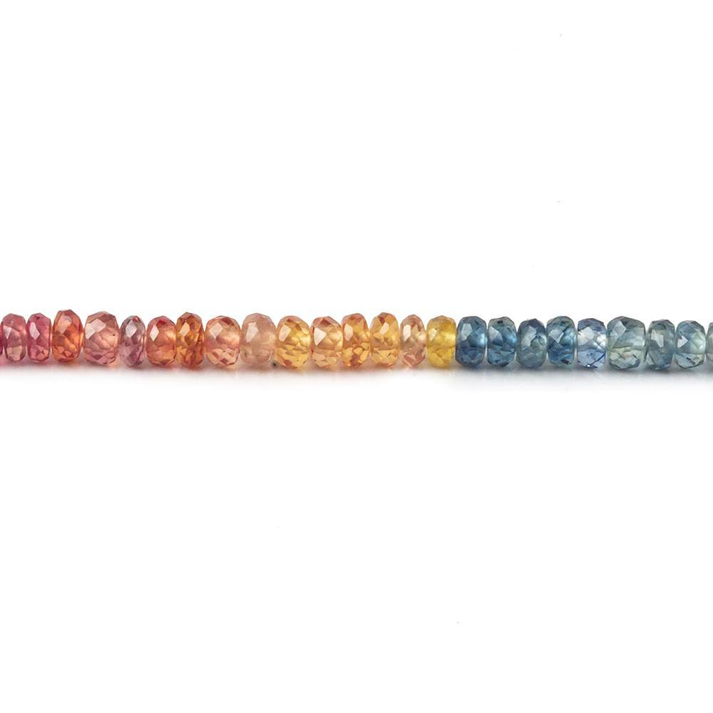 2.5-3mm Multi Color Sapphire Faceted Rondelle 20 inch 300 pieces (ONLINE ORDER ONLY)