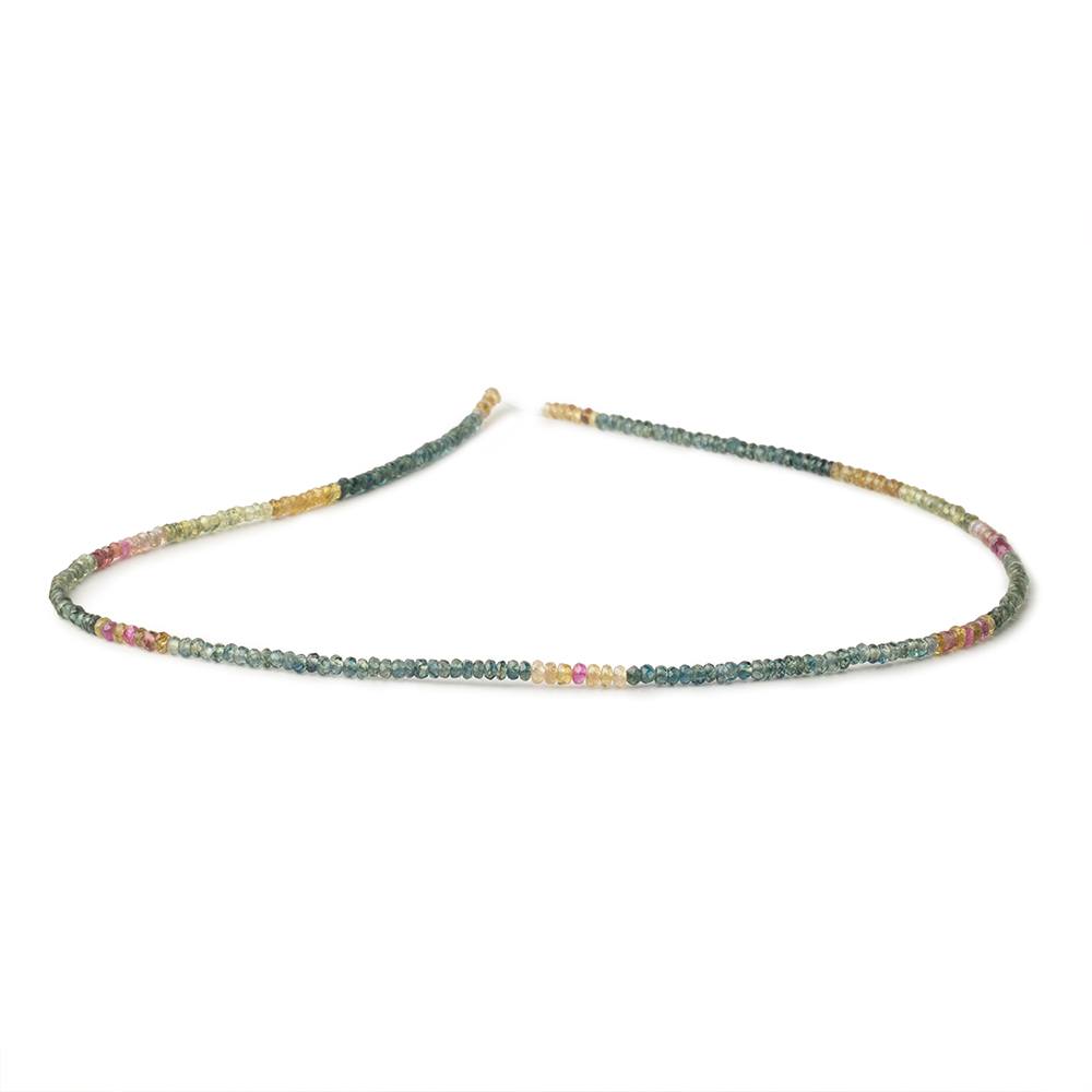 2.5-3mm Multi Color Sapphire Faceted Rondelles 15.5 inch 250 Beads (ONLINE ORDER ONLY)