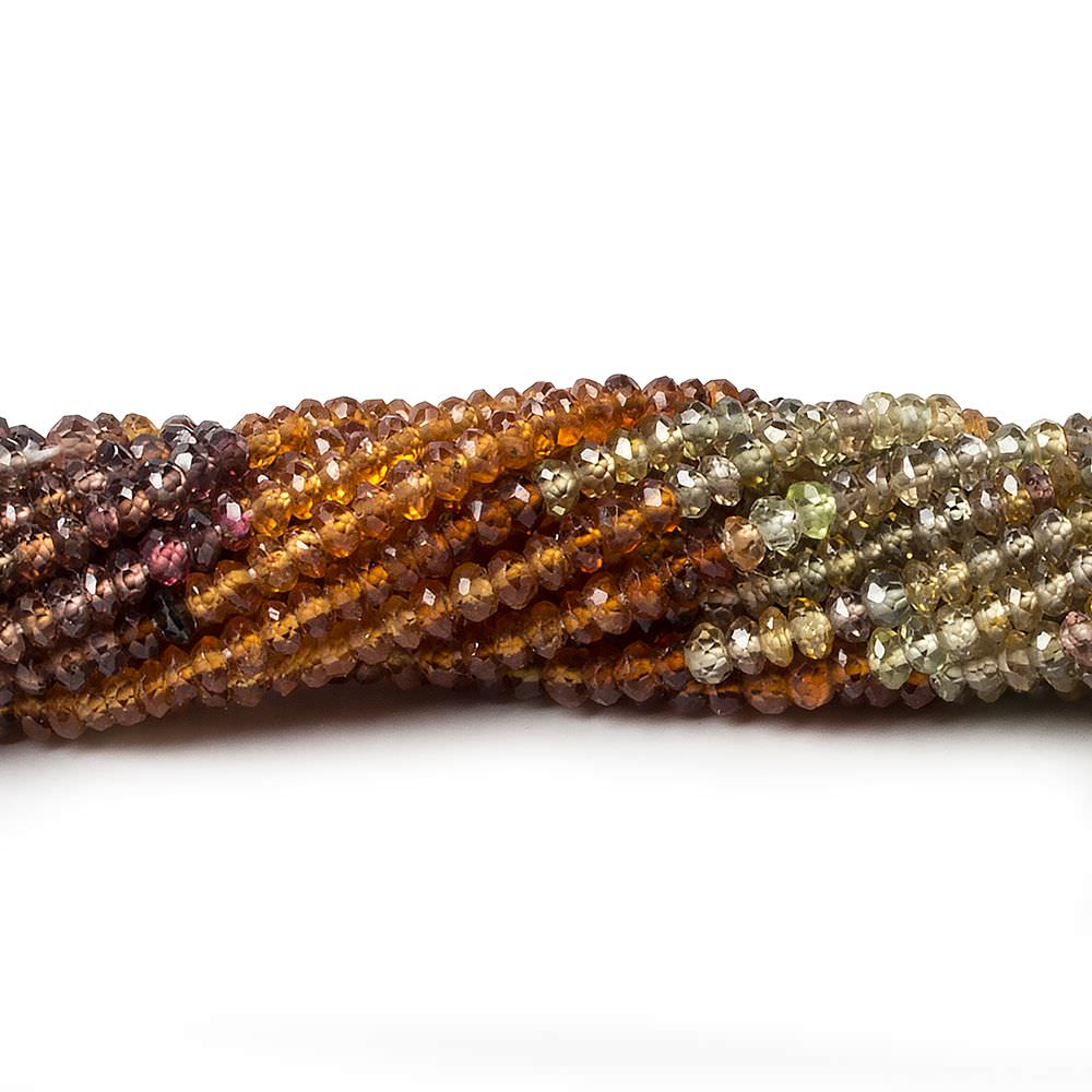 2.5-3mm Multi Gemstone Faceted Rondelle 14 inch 244 pieces (ONLINE ORDER ONLY)