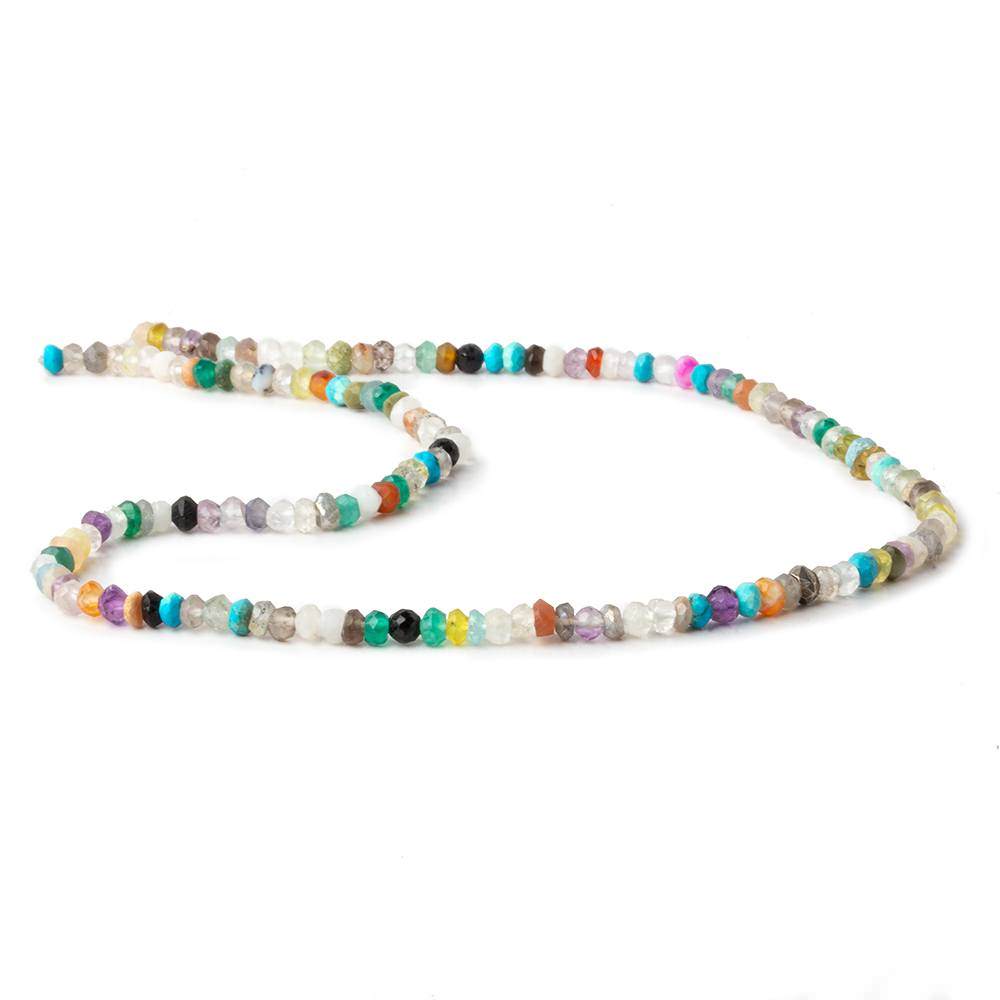 2.5-3mm Multi Gemstone Faceted Rondelle Beads 13 inch 120 pieces (ONLINE ORDER ONLY)