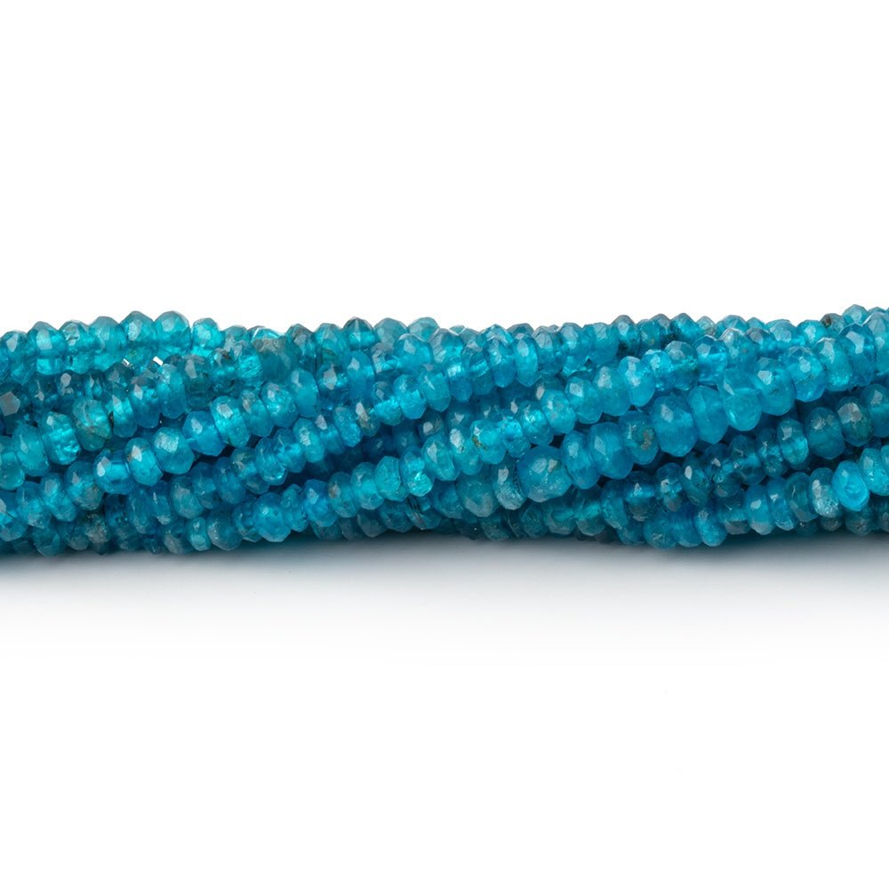 2.5-3mm Neon Blue Apatite Faceted Rondelle Beads 14.25 inch 187 pieces (ONLINE ORDER ONLY)