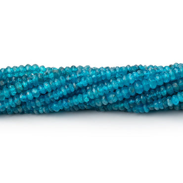 2.5-3mm Neon Blue Apatite Faceted Rondelle Beads 14.25 inch 187 pieces (ONLINE ORDER ONLY)