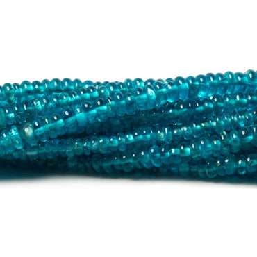2.7-3mm Neon Blue Apatite plain rondelle 13 inch 249 Beads (ONLINE ORDER ONLY)