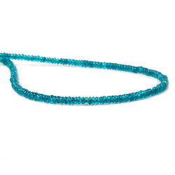 2.7-3mm Neon Blue Apatite plain rondelle 13 inch 249 Beads (ONLINE ORDER ONLY)