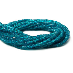 2.7-3mm Neon Blue Apatite plain rondelle 13 inch 249 Beads (ONLINE ORDER ONLY)