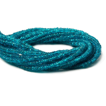 2.7-3mm Neon Blue Apatite plain rondelle 13 inch 249 Beads (ONLINE ORDER ONLY)