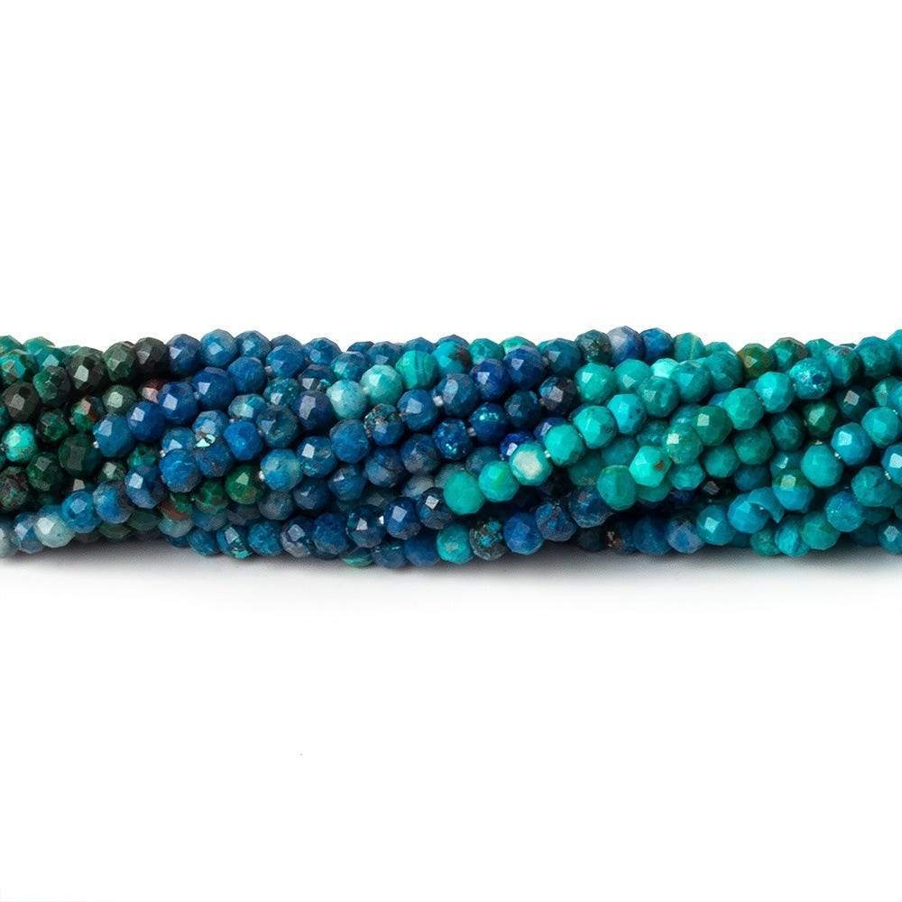 2.5-3mm Shaded Chrysocolla micro faceted rondelle beads 12.5 inch 144 pieces (ONLINE ORDER ONLY)