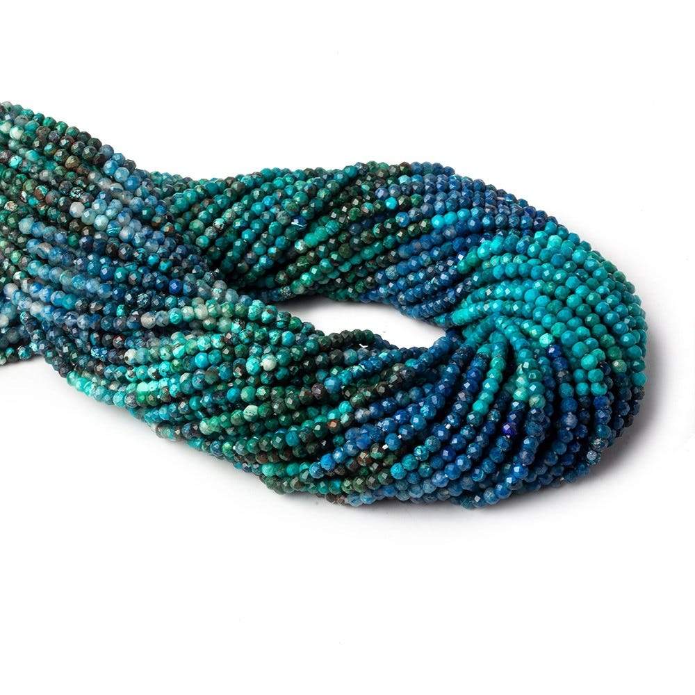 2.5-3mm Shaded Chrysocolla micro faceted rondelle beads 12.5 inch 144 pieces (ONLINE ORDER ONLY)