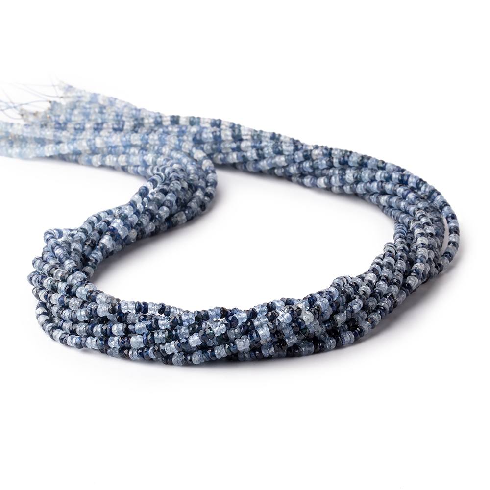 2.5-3mm White & Blue Sapphire Faceted Rondelle Beads 18 inch 233 pieces (ONLINE ORDER ONLY)