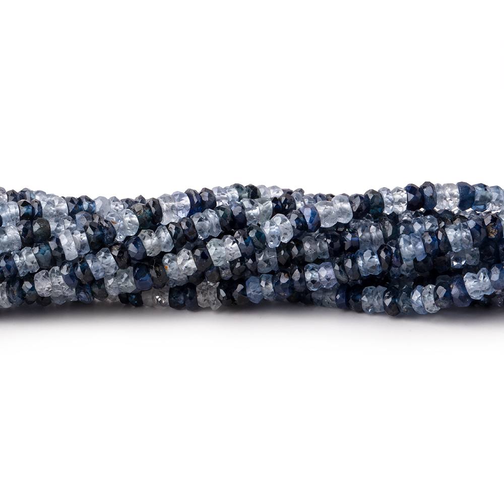 2.5-3mm White & Blue Sapphire Faceted Rondelle Beads 18 inch 233 pieces (ONLINE ORDER ONLY)