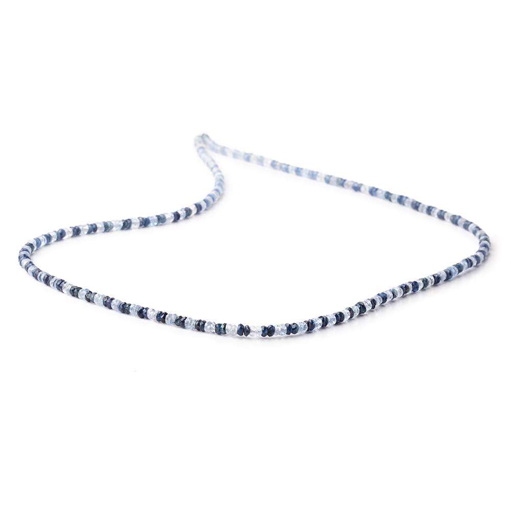 2.5-3mm White & Blue Sapphire Faceted Rondelle Beads 18 inch 233 pieces (ONLINE ORDER ONLY)