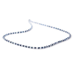 2.5-3mm White & Blue Sapphire Faceted Rondelle Beads 18 inch 233 pieces (ONLINE ORDER ONLY)