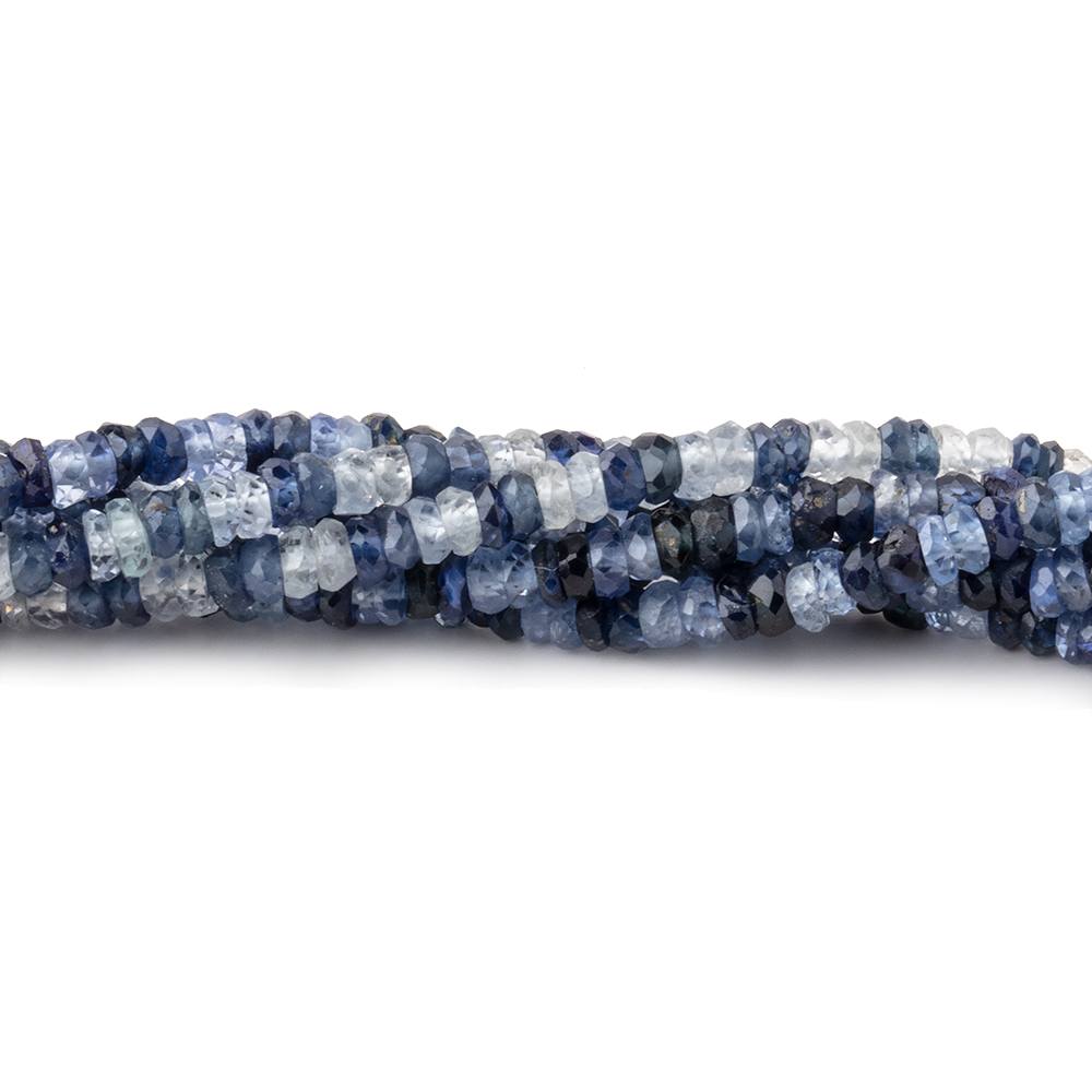 2.5-3mm White & Blue Sapphire Faceted Rondelles 18 inch 233 Beads (ONLINE ORDER ONLY)