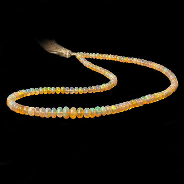 2.5-4.5mm Golden Ethiopian Opal Plain Rondelle Beads 16 inch 210 pieces (ONLINE ORDER ONLY)