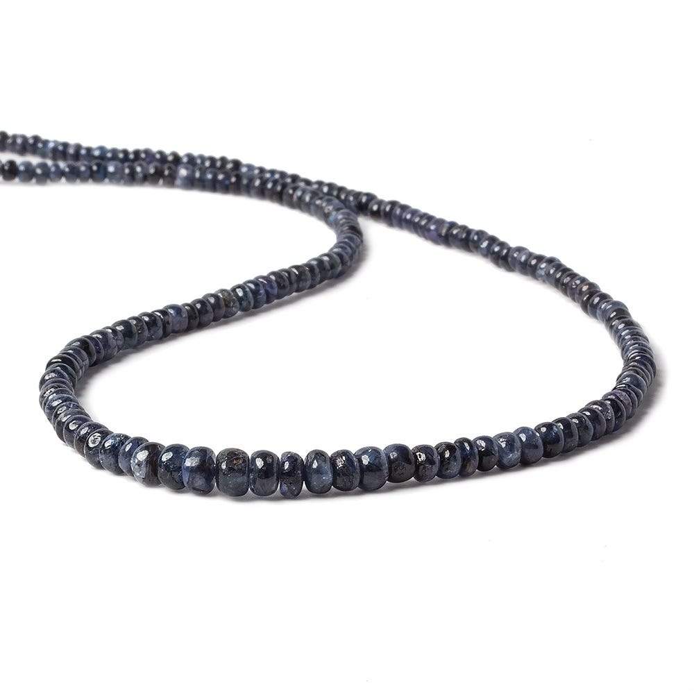 2.5 - 4mm Blue Sapphire Plain Rondelle Beads 18 inch 200 pieces (ONLINE ORDER ONLY)