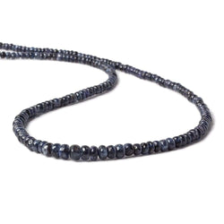 2.5 - 4mm Blue Sapphire Plain Rondelle Beads 18 inch 200 pieces (ONLINE ORDER ONLY)