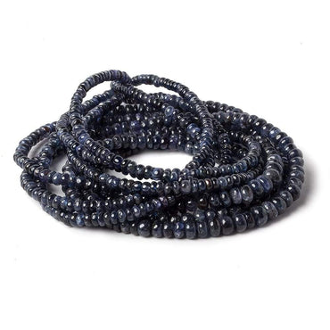 2.5 - 4mm Blue Sapphire Plain Rondelle Beads 18 inch 200 pieces (ONLINE ORDER ONLY)