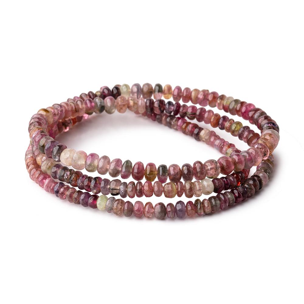 2.5-4mm Multi Color Tourmaline Plain Rondelles 18 inch 220 Beads (ONLINE ORDER ONLY)