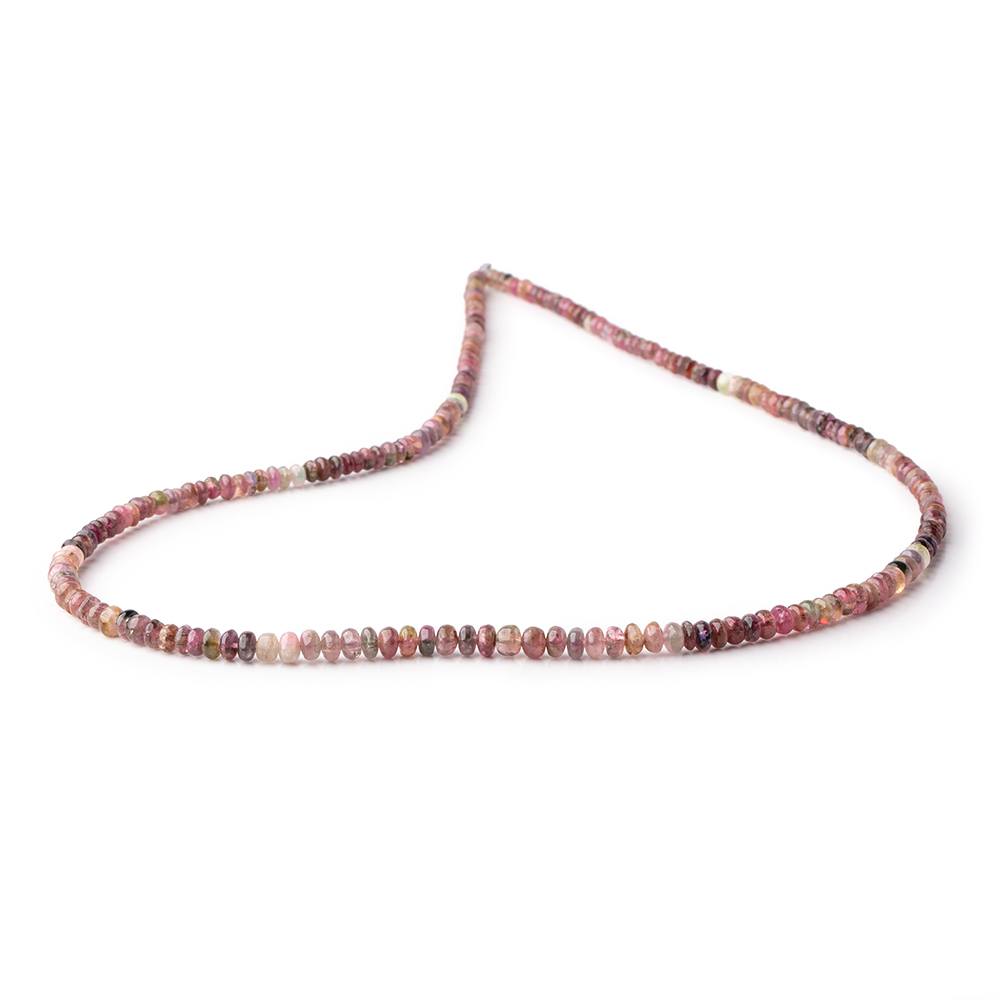 2.5-4mm Multi Color Tourmaline Plain Rondelles 18 inch 220 Beads (ONLINE ORDER ONLY)