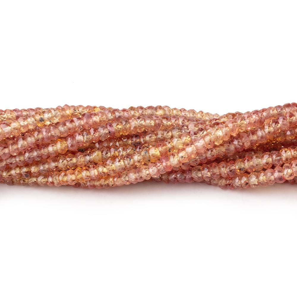 2.5-4mm Reddish Orange Sapphire Faceted Rondelle Beads 17 inch 272 pieces (ONLINE ORDER ONLY)