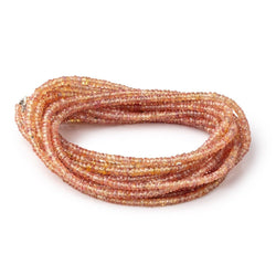 2.5-4mm Reddish Orange Sapphire Faceted Rondelle Beads 17 inch 272 pieces (ONLINE ORDER ONLY)